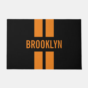Racing Fan Custom Name Race Double Stripes Classic Doormat