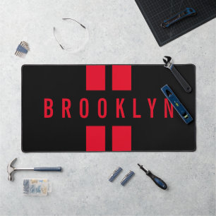 Racing Fan Race Double Stripes Custom Name Classic Desk Mat