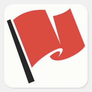 Racing Flag Red Square Sticker