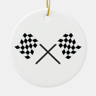 Racing Flags Ceramic Tree Decoration