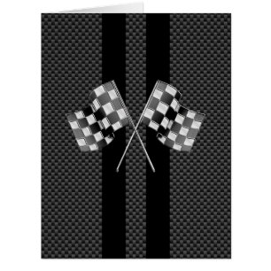 Racing Flags on Stripes Carbon Fibre Like Style