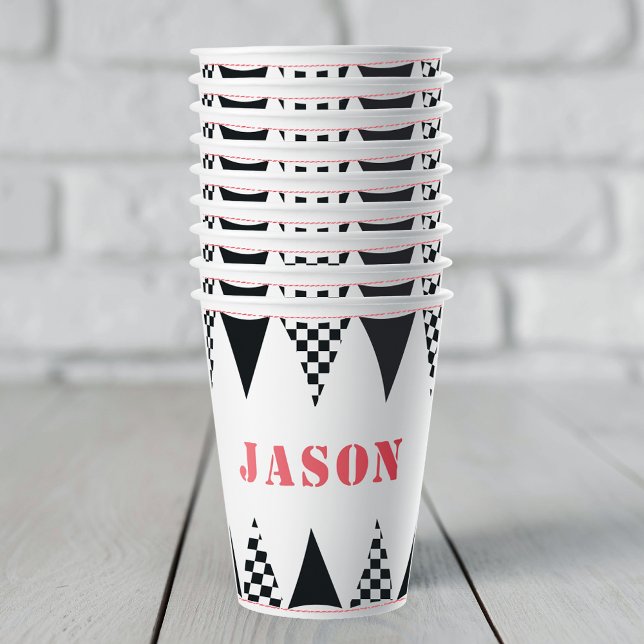 Racing Flags Party Paper Cups (Creator Uploaded)