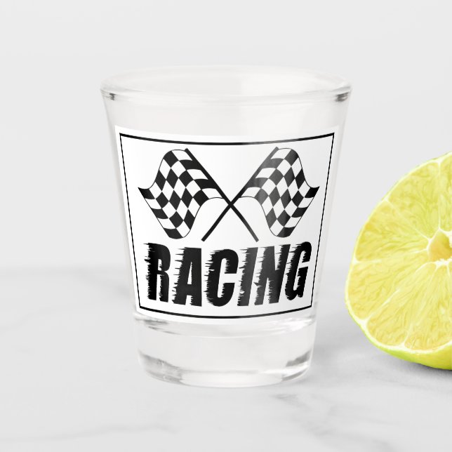 Racing Flags Shot Glass (Front)
