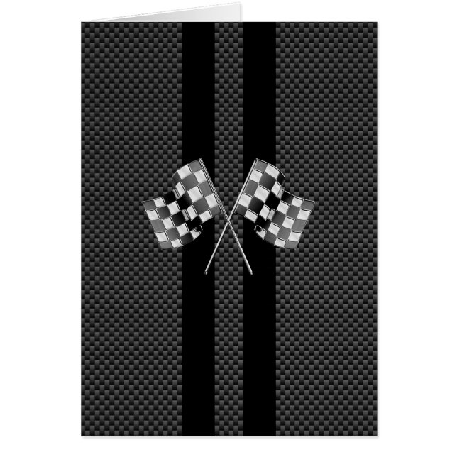 Racing Flags Stripes in Carbon Fibre Style Decor (Front)