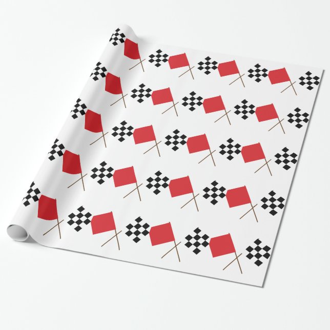 Racing Flags Wrapping Paper (Unrolled)