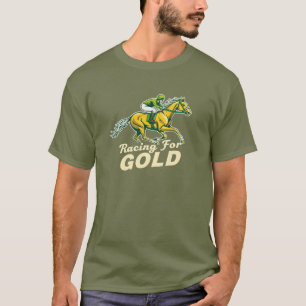Racing for Gold Horse Jockey Design T-Shirt