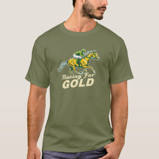 Racing for Gold Horse Jockey Design T-Shirt