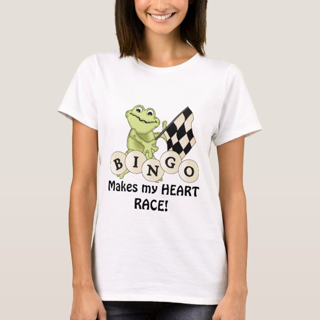 Racing Frog Bingo womens t-shirt (Front)