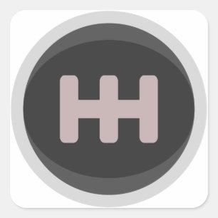 Racing Gear Shift Knob Square Sticker