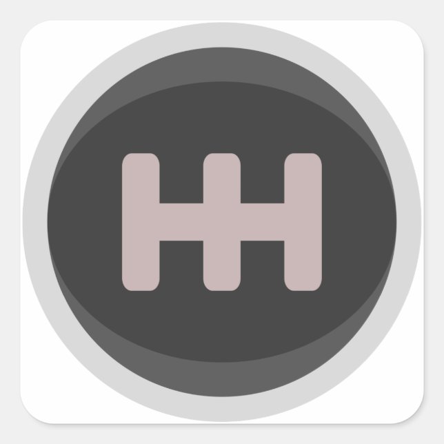 Racing Gear Shift Knob Square Sticker (Front)