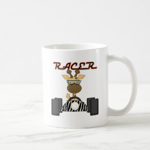 Racing Giraffe Kids Race Car Zoo Animals Coffee Mug