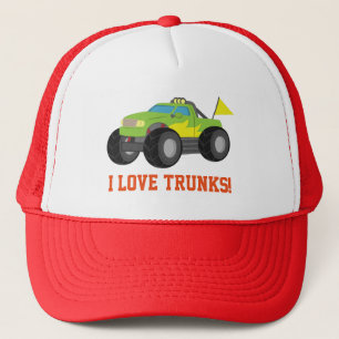 Racing Green Monster Truck for Racer Boys Trucker Hat