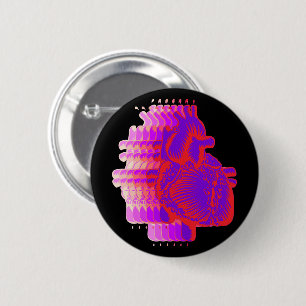 Racing heart 6 cm round badge