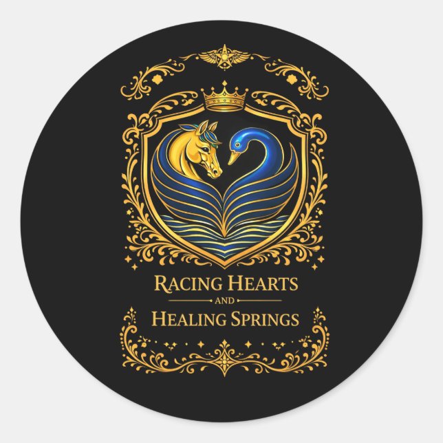 Racing Hearts and Healing Springs Lighter Classic Round Sticker (Front)