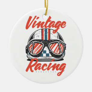 Racing Helmet Ceramic Ornament