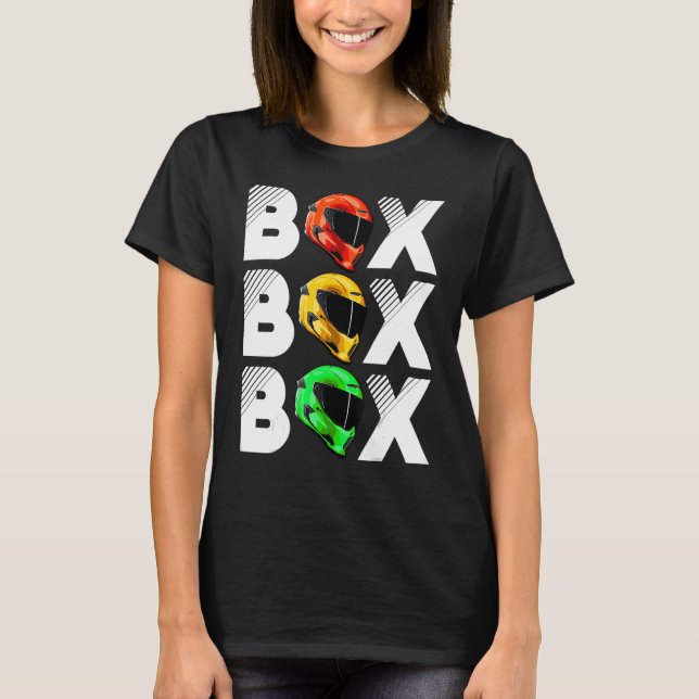 Racing Helmet Motorcycle Racing Car Box Box Box Pi T-Shirt (Front)