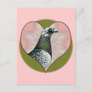 Racing Homer:  Heart Postcard