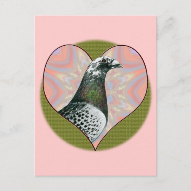 Racing Homer:  Heart Postcard (Front)