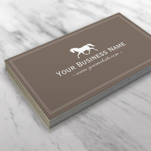 Racing Horse Elegant Plain Brown Business Card