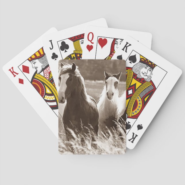 RACING HORSES IN FIELD PLAYING CARDS (Back)