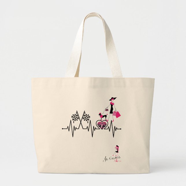 Racing in Paris Large Tote Bag (Front)