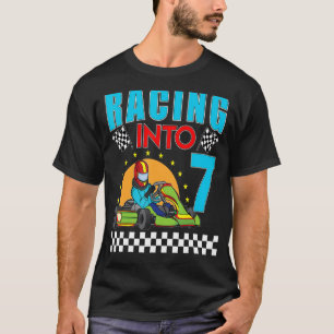 Racing into 7 Go Kart Racing Go Kart 7th Birthday T-Shirt