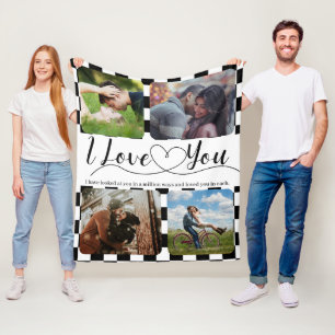 Racing Love Photo collage Anniversary Valentine Fleece Blanket