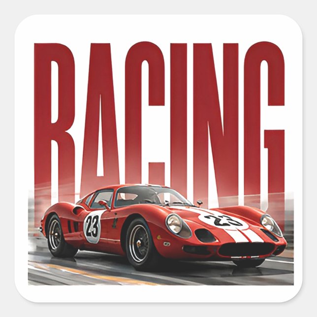 Racing Luxury Performance Editorial Graphic Square Sticker (Front)