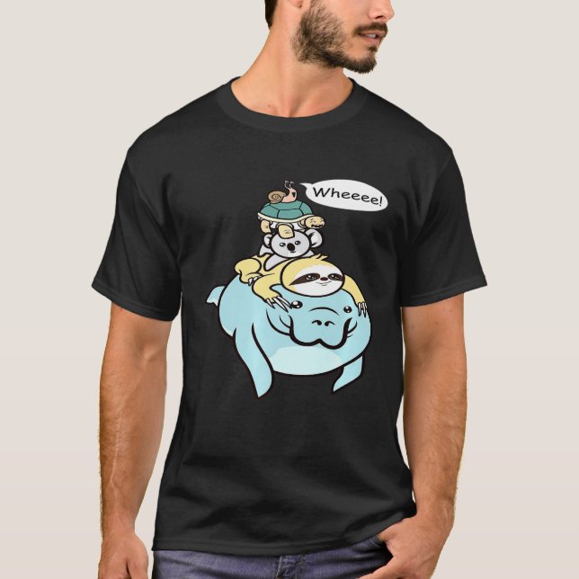 Racing Mana Sloth Turtle Koala Snail T-Shirt (Front)