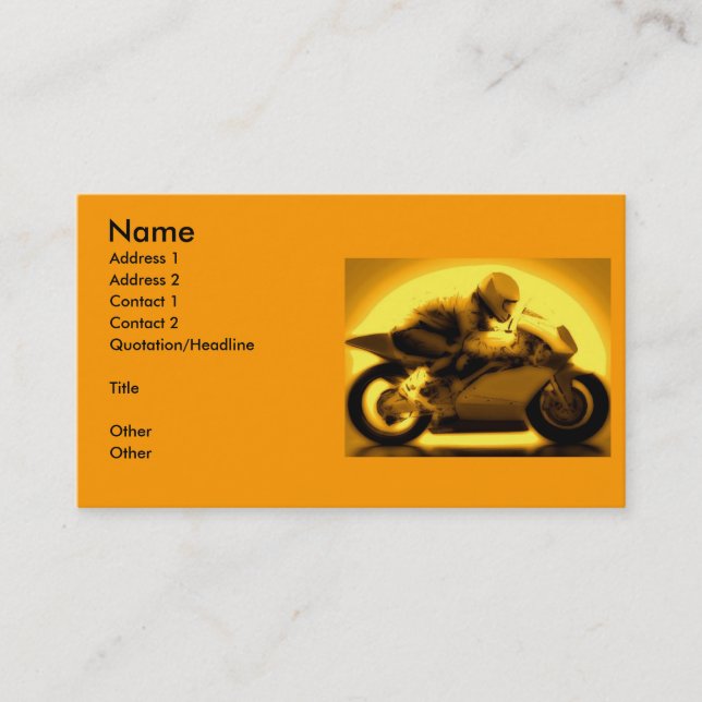 Racing Motorcycle Business Card (Front)