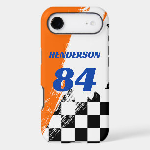Racing Name Number Blue Black White and Orange