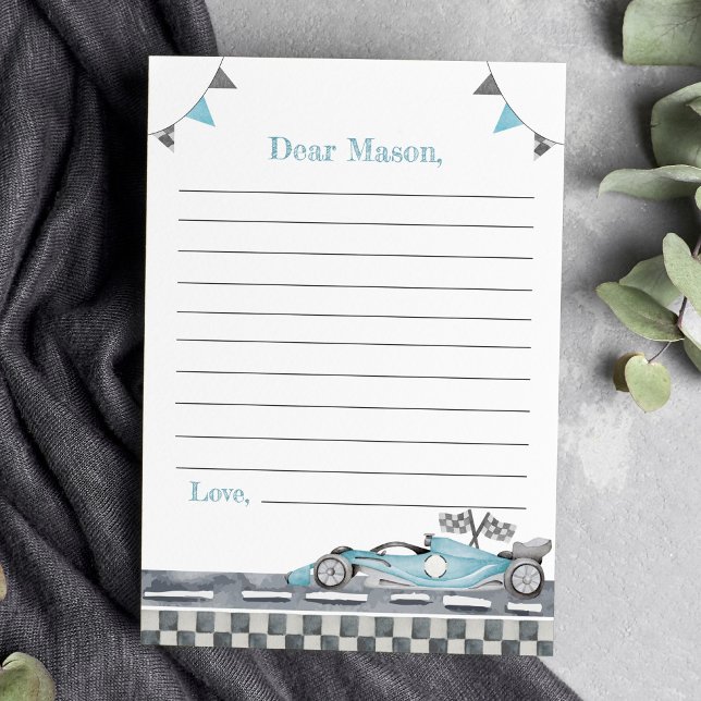 Racing Party Time Capsule Note Message Card (Creator Uploaded)