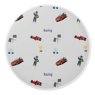 Racing pattern on grey ceramic knob