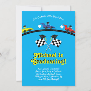 Racing Race Car Graduation Party Invitation