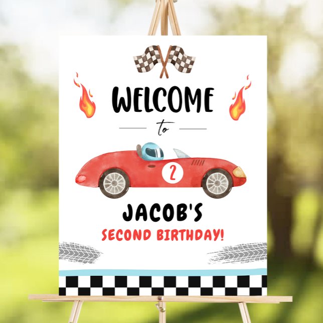 Racing Race Car Two Fast Curious Boy Welcome Poste Poster (Creator Uploaded)