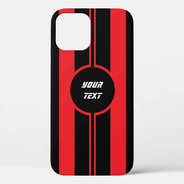Racing Red Double Stripes Sports Custom Case-Mate iPhone Case (Back)