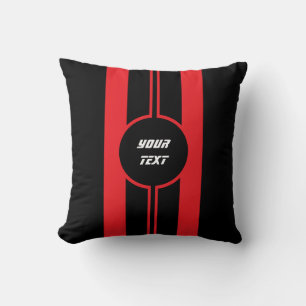 Racing Red Double Stripes Sports Custom Cushion