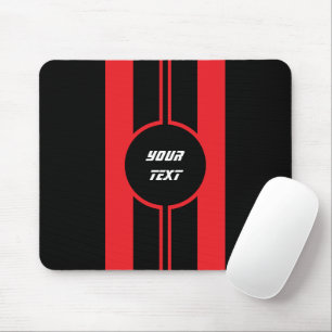 Racing Red Double Stripes Sports Custom Mouse Pad