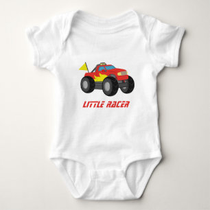Racing Red Monster Truck, for Baby Boys Baby Bodysuit