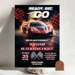 Racing Red Sport Car Birthday Boy Invitation<br><div class="desc">F1 Racing Car Birthday Invitation,  Formula One Red Race Car Boy Birthday Party,  Start Your Engine Cars Birthday Party,  Go-Kart Birthday</div>