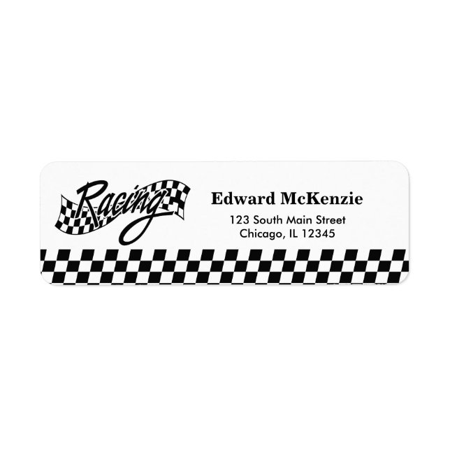 Racing Return Address Label (Front)
