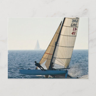 Racing Sailboat Postcard