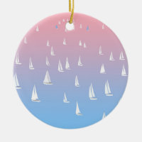 Racing sailboats in the open sea