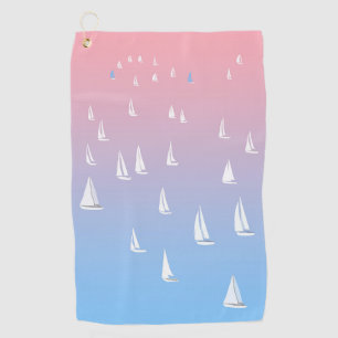 Racing sailboats in the open sea  golf towel