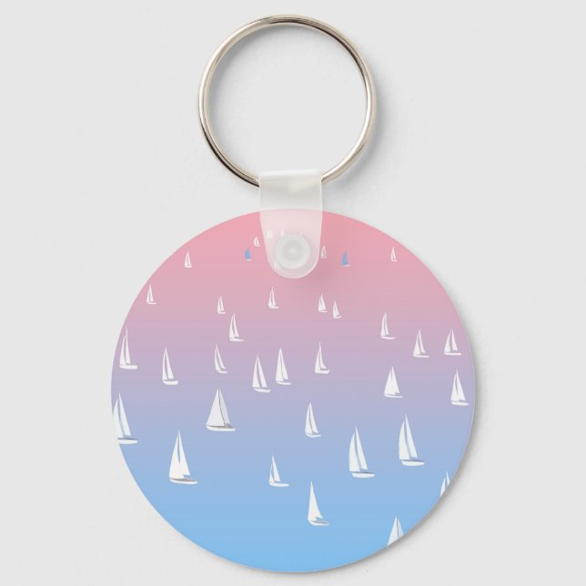 Racing sailboats in the open sea   key ring (Front)