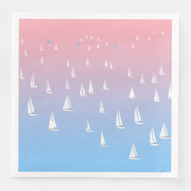 Racing sailboats in the open sea  napkin (Front)