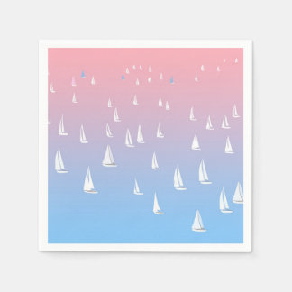 Racing sailboats in the open sea napkin