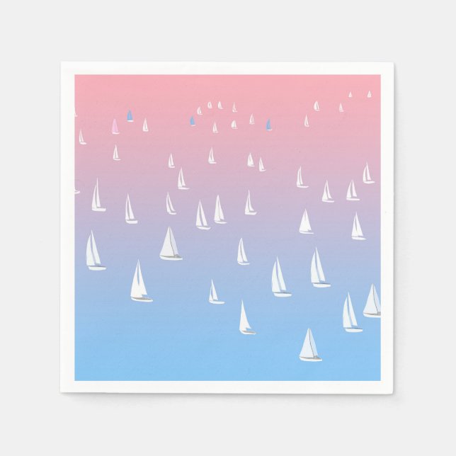Racing sailboats in the open sea   napkin (Front)