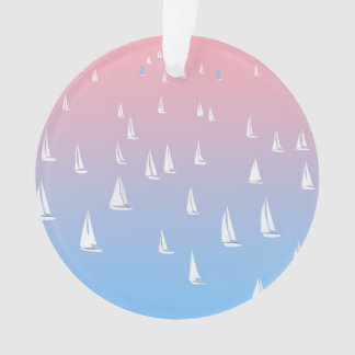 Racing sailboats in the open sea ornament