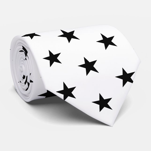 Racing Silks White with Black Stars Derby Tie (Rolled)